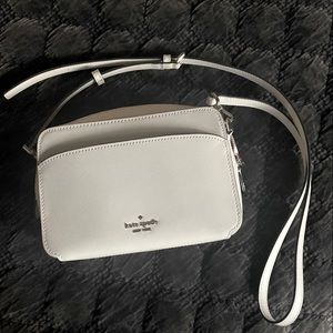 Kate spade handbag, white exterior & pink interior